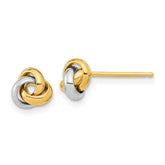 14k Two-Tone Polished Love Knot Post Earrings - 2