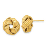 14k Polished Textured Love Knot Post Earrings - 2
