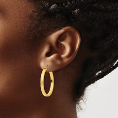 14k 2x3mm Square Tube Hoops - 3