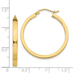 14k 2x3mm Square Tube Hoops - 3
