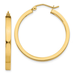 14k 2x3mm Square Tube Hoops - 3