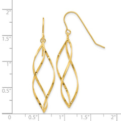 14K Twisted Dangle Earrings - 2