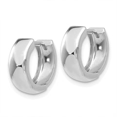14k White Gold Polished Hinged Hoop Earrings - 2