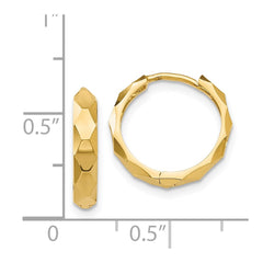 14k Diamond-cut Hoop Earrings - 5