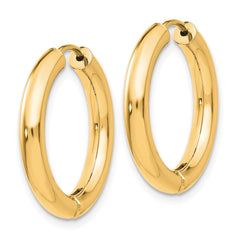 14k Polished Hinged Hoop Earrings - 2