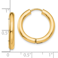 14k Polished Hinged Hoop Earrings - 2