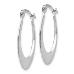 14k White Gold Polished Hoop Earrings - 3