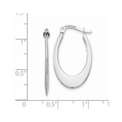 14k White Gold Polished Hoop Earrings - 3