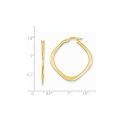 14k Tapered Square Hoop Earrings