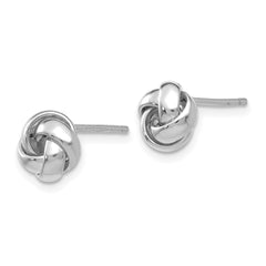 14k White Gold Polished Knot Post Earrings - 2