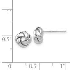 14k White Gold Polished Knot Post Earrings - 2