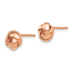 14k Rose Gold Polished Love Knot Post Earrings - 3