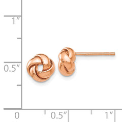 14k Rose Gold Polished Love Knot Post Earrings - 3