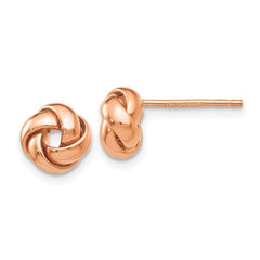 14k Rose Gold Polished Love Knot Post Earrings - 3