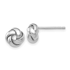 14k White Gold Polished Knot Post Earrings - 2