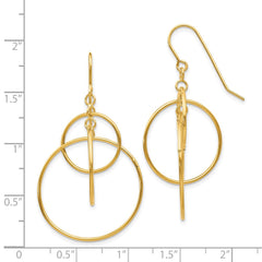14k Polished Circles Dangle Earrings - 2