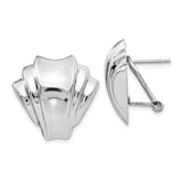 14k White Gold Polished Fancy Omega Back Post Earrings - 2