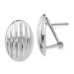 14k White Gold Polished Fancy Omega Back Post Earrings - 3