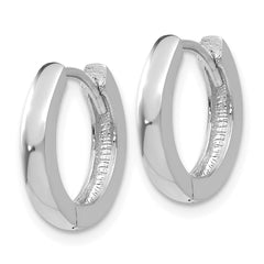 14k White Gold Round Hinged Hoop Earrings - 2