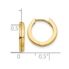 14k Round Hinged Hoop Earrings - 8