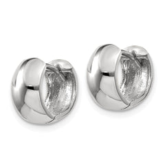 14k White Gold Round Hinged Hoop Earrings - 10