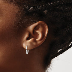 14k White Gold Round Hinged Earrings - 2