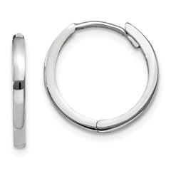 14k White Gold Round Hinged Earrings - 2