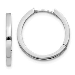 14K White Gold Hinged Hoop Earrings - 4