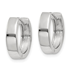 14k White Gold Round Hinged Hoop Earrings - 12