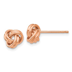 14k Rose Gold Polished Love Knot Post Earrings - 4