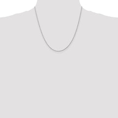 14K White Gold 20 inch 1.3mm Diamond-cut Machine Made Rope with Lobster Clasp Chain Chain