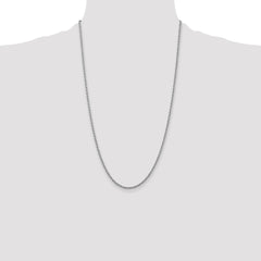 14K White Gold 26 inch 2.5mm Regular Rope with Lobster Clasp Chain