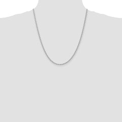 14K White Gold 22 inch 2.75mm Regular Rope with Lobster Clasp Chain
