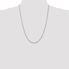 14K White Gold 24 inch 2.75mm Regular Rope with Lobster Clasp Chain