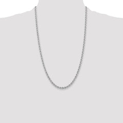 14K White Gold 26 inch 4mm Regular Rope with Lobster Clasp Chain