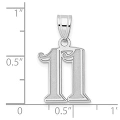 14kw Polished Etched Number 11 Pendant