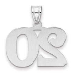 14kw Polished Etched Number 20 Pendant