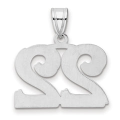14kw Polished Etched Number 22 Pendant