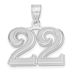 14kw Polished Etched Number 22 Pendant