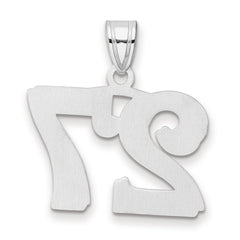 14kw Polished Etched Number 27 Pendant