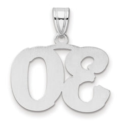 14kw Polished Etched Number 30 Pendant