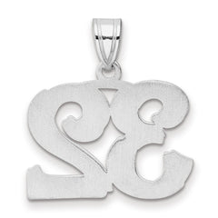 14kw Polished Etched Number 32 Pendant
