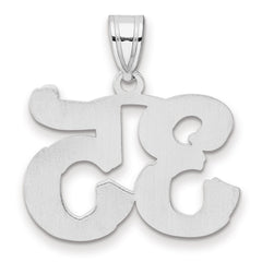 14kw Polished Etched Number 35 Pendant