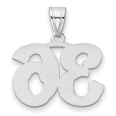 14kw Polished Etched Number 36 Pendant