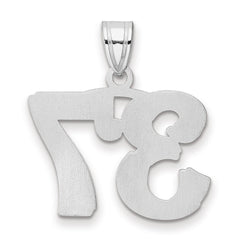 14kw Polished Etched Number 37 Pendant