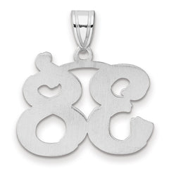 14kw Polished Etched Number 38 Pendant