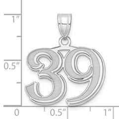 14kw Polished Etched Number 39 Pendant
