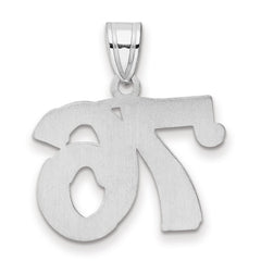14kw Polished Etched Number 76 Pendant