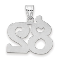 14kw Polished Etched Number 82 Pendant