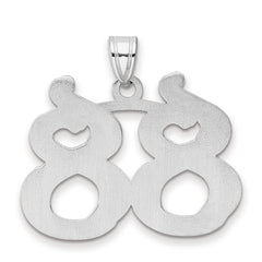 14kw Polished Etched Number 88 Pendant
